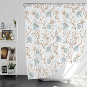 Blossom Pink Mini Flowers Vine Pattern Shower Curtain