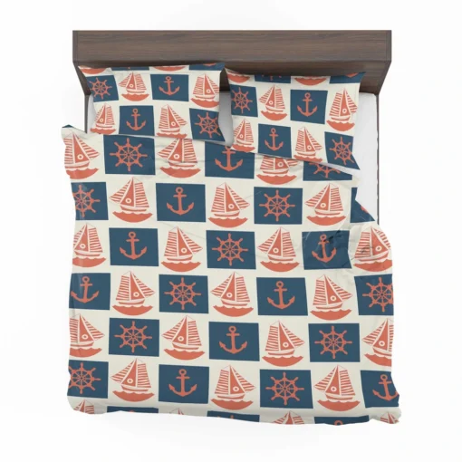 Blue Anchor Pattern Bedding Set 2