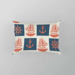 Blue Anchor Pattern Pillow Case