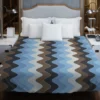 Blue And Brown Vintage Chevron Duvet Cover