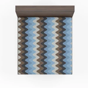 Blue And Brown Vintage Chevron Fitted Sheet