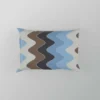 Blue And Brown Vintage Chevron Pillow Case