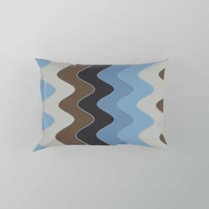 Blue And Brown Vintage Chevron Pillow Case