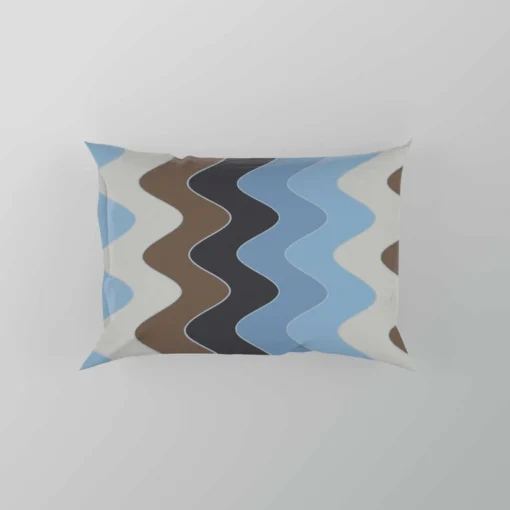 Blue And Brown Vintage Chevron Pillow Case