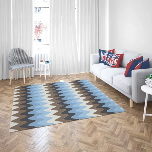 Blue And Brown Vintage Chevron Rug 2