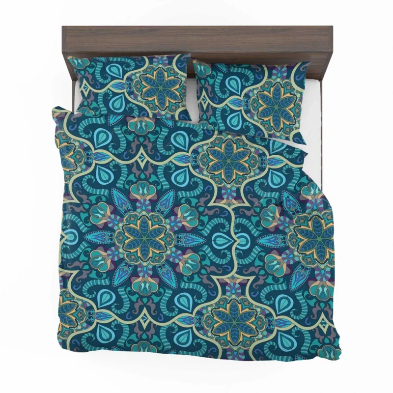 Blue And Gold Italian Pattern Bedding Set 2