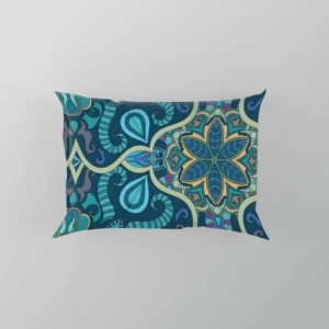 Blue And Gold Italian Pattern Pillow Case