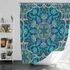 Blue And Gold Italian Pattern Shower Curtain