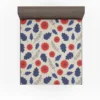 Blue And Red Floral Pattern Fitted Sheet