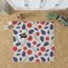 Blue And Red Floral Pattern Rug