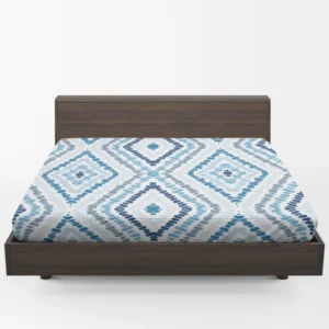 Blue And White Marine Batik Fitted Sheet 1