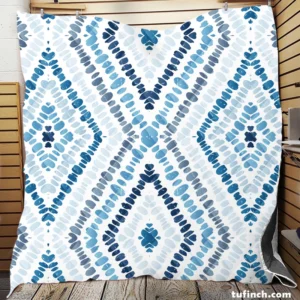 Blue And White Marine Batik Quilt Blanket