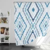 Blue And White Marine Batik Shower Curtain