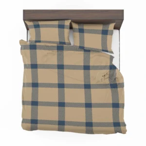 Blue Beige Tartan Plaid Bedding Set 2