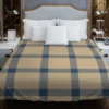 Blue Beige Tartan Plaid Duvet Cover