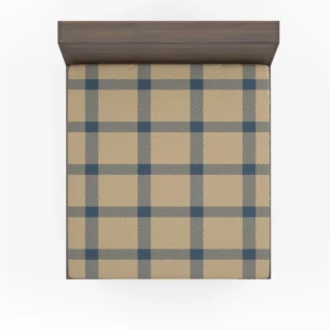 Blue Beige Tartan Plaid Fitted Sheet