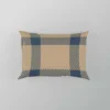 Blue Beige Tartan Plaid Pillow Case