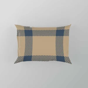 Blue Beige Tartan Plaid Pillow Case