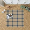 Blue Beige Tartan Plaid Rug