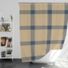 Blue Beige Tartan Plaid Shower Curtain