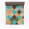 Blue Brown Diamond Patchwork Pattern Fitted Sheet