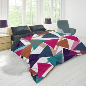 Blue Brown Diamond Triangle Duvet Cover 1