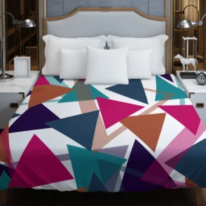 Blue Brown Diamond Triangle Duvet Cover