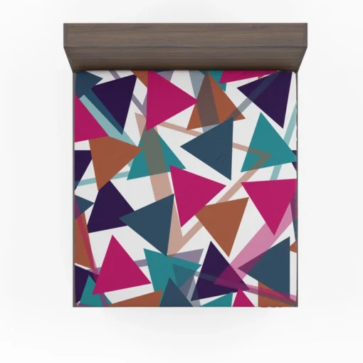 Blue Brown Diamond Triangle Fitted Sheet