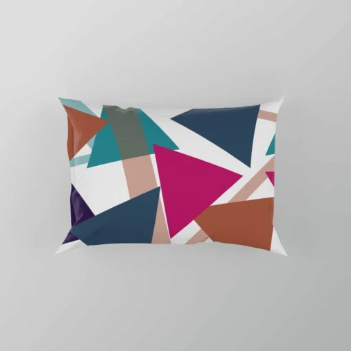 Blue Brown Diamond Triangle Pillow Case