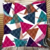 Blue Brown Diamond Triangle Quilt Blanket