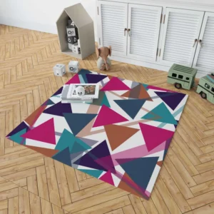 Blue Brown Diamond Triangle Rug 1