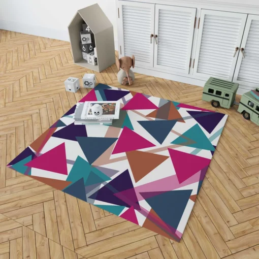 Blue Brown Diamond Triangle Rug 1