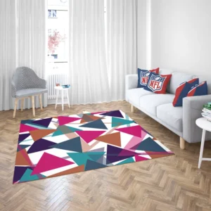 Blue Brown Diamond Triangle Rug 2