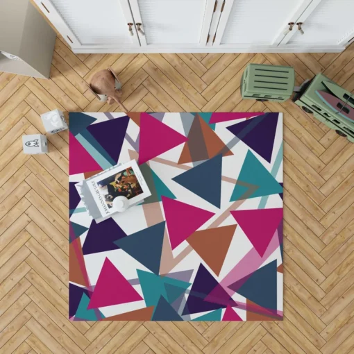 Blue Brown Diamond Triangle Rug