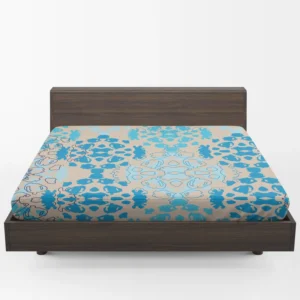 Blue Colored Pattern On Grey Fitted Sheet 1