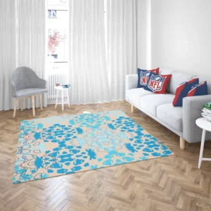 Blue Colored Pattern On Grey Rug 2