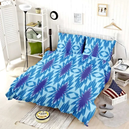 Blue Cornflower Pattern Bedding Set