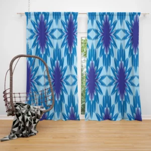 Blue Cornflower Pattern Curtain