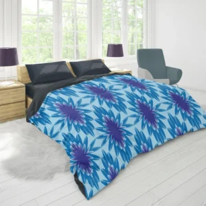 Blue Cornflower Pattern Duvet Cover 1