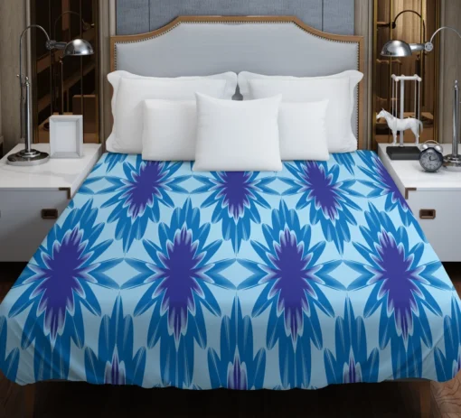 Blue Cornflower Pattern Duvet Cover