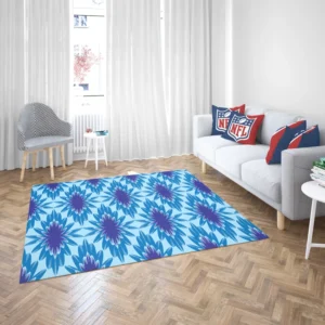 Blue Cornflower Pattern Rug 2