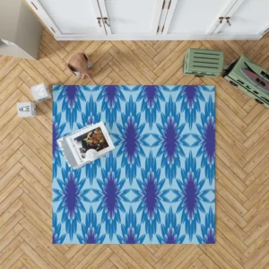 Blue Cornflower Pattern Rug