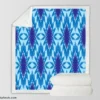 Blue Cornflower Pattern Sherpa Fleece Blanket