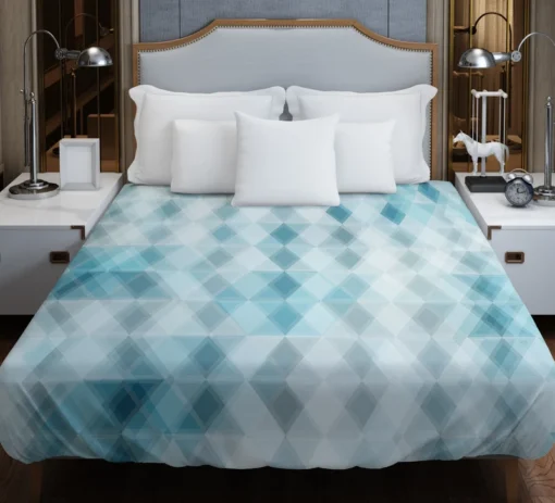 Blue Crystal Triangle Duvet Cover