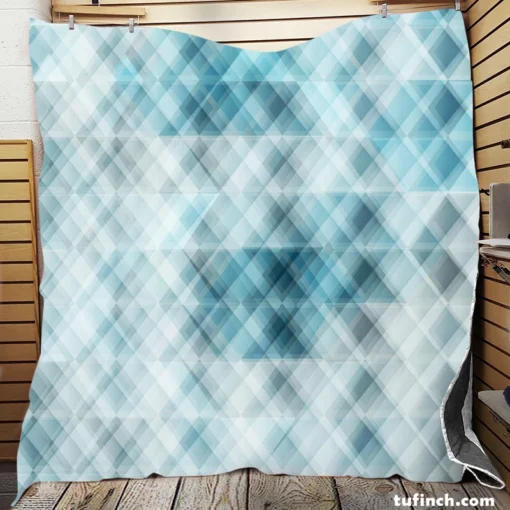 Blue Crystal Triangle Quilt Blanket