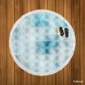 Blue Crystal Triangle Round Beach Towel