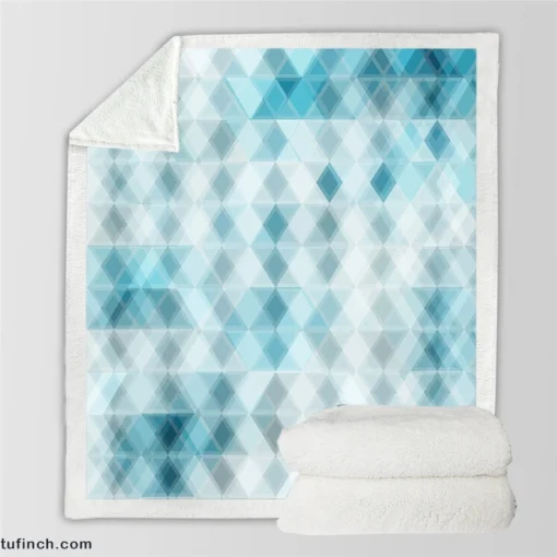 Blue Crystal Triangle Sherpa Fleece Blanket