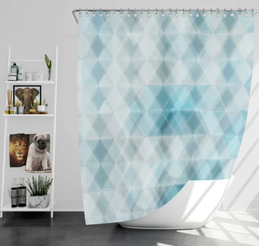 Blue Crystal Triangle Shower Curtain