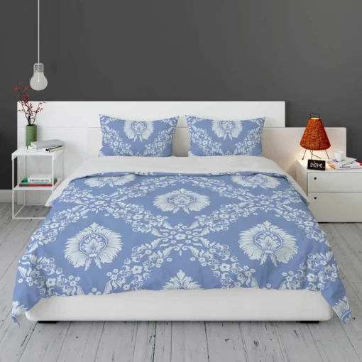 Blue Damask Texture Bedding Set 1