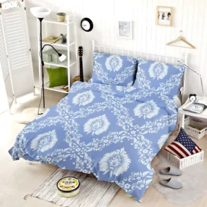 Blue Damask Texture Bedding Set